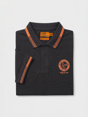 Alpine Men’s Charcoal Grey Cotton Polo Shirt - Heritage Badge Edition