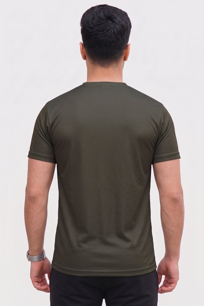 Alpine Men’s Olive Textured Dry Fit T-Shirt – Performance Edition Main Image
