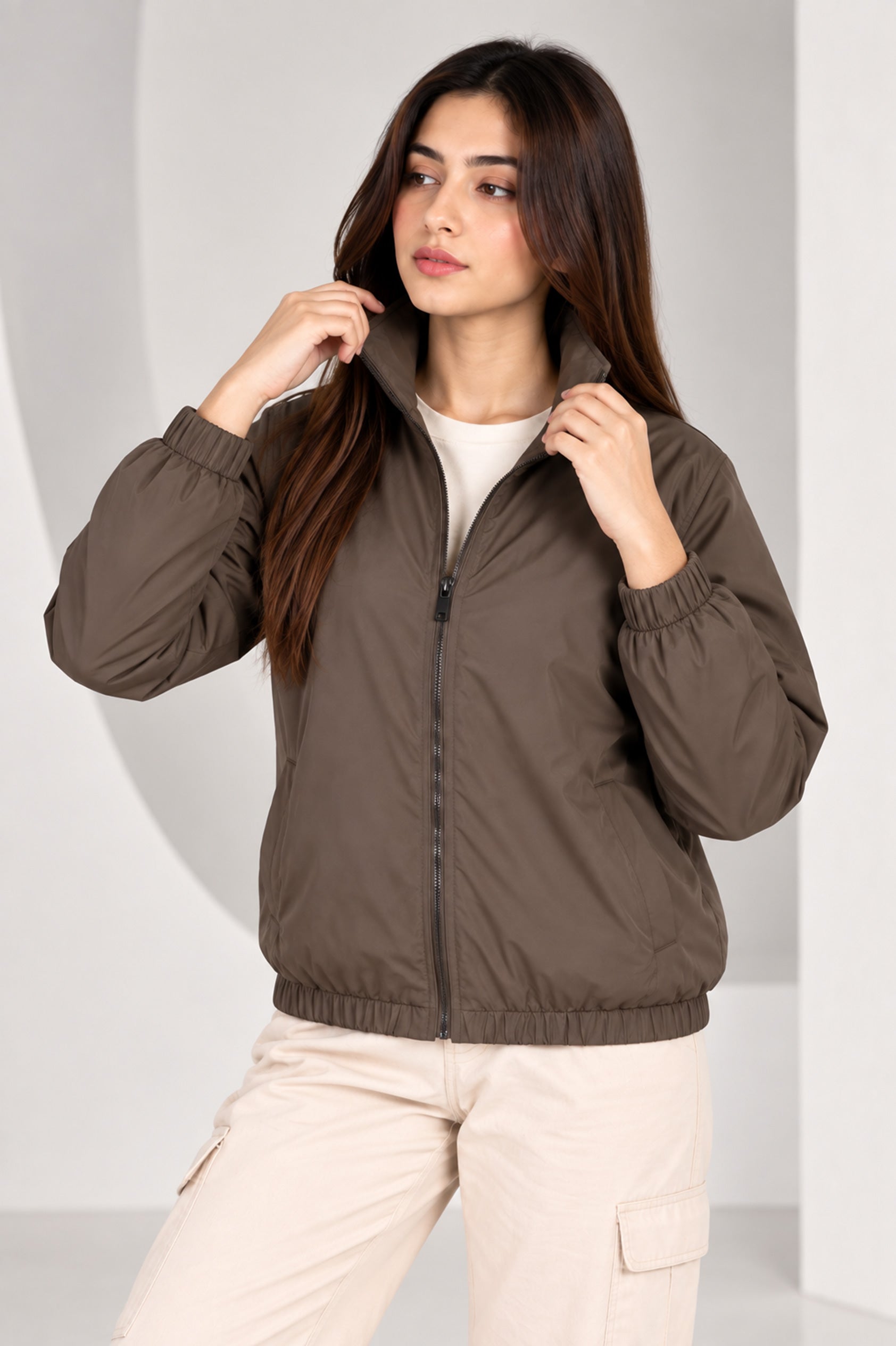 Alpine Women's Wind Breaker Chocolate Brown