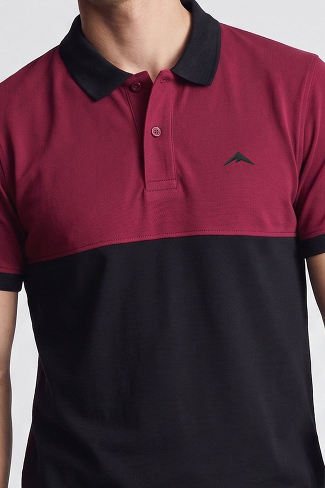 Alpine Men’s Black Cotton Polo Shirt - Dual Tone Edition Main Image