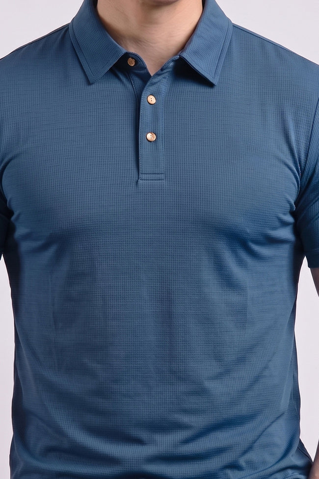 Alpine Luxury Dry-Fit Polo Blue – Premium Activewear Fit Main Image