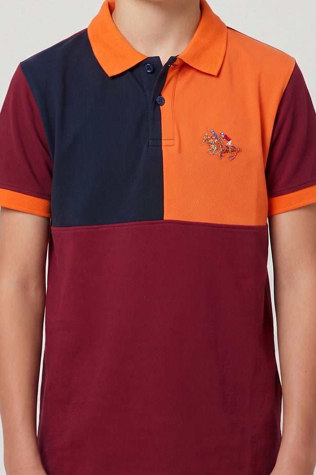 Alpine Kids Classic Polo Shirt Maroon – Block Edition Main Image