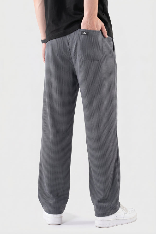 Alpine Textured Men’s Trousers Grey - Straight Fit Main Image