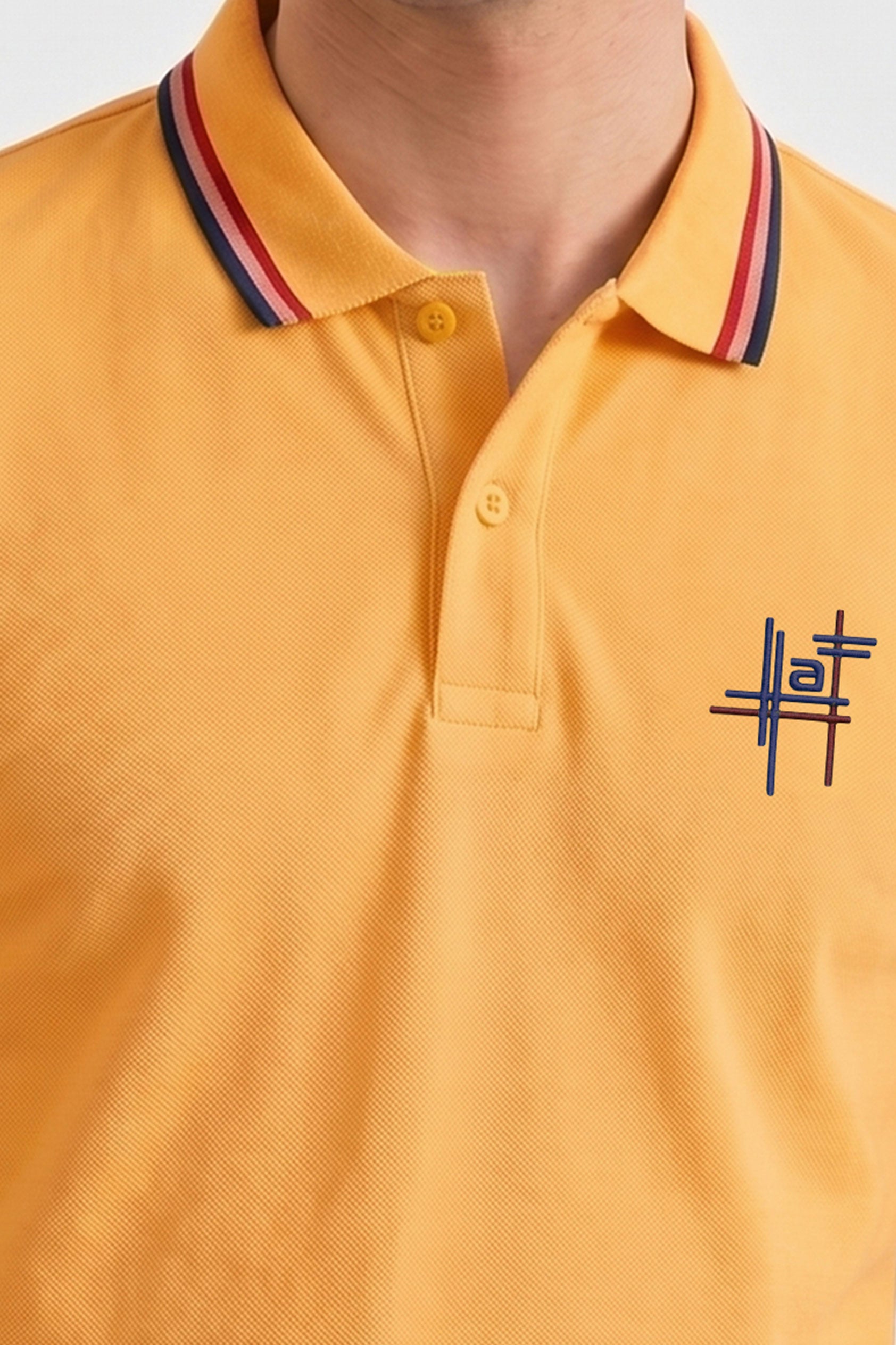 Alpine Men’s Yellow Cotton Polo Shirt - Signature Fit