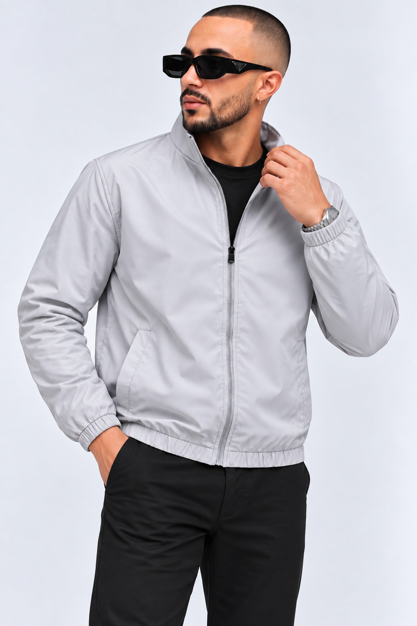 Alpine Men’s Wind Breaker Silver Grey