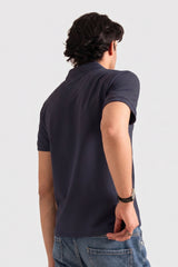 Alpine Men’s Premium Zip Polo – Navy Blue