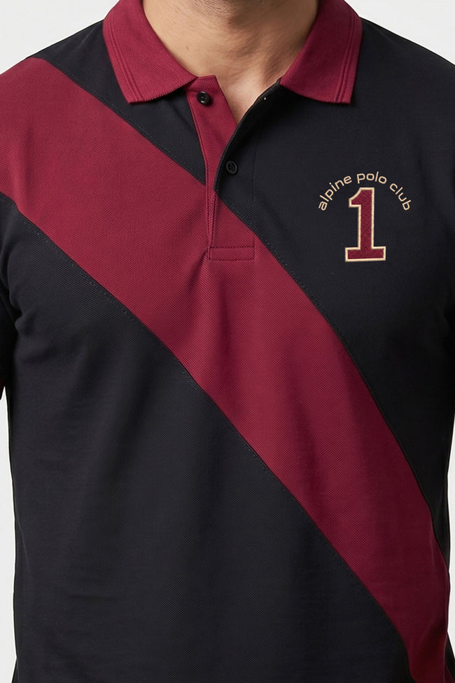 Alpine Men’s Black Cotton Polo Shirt - Cross Edition Main Image