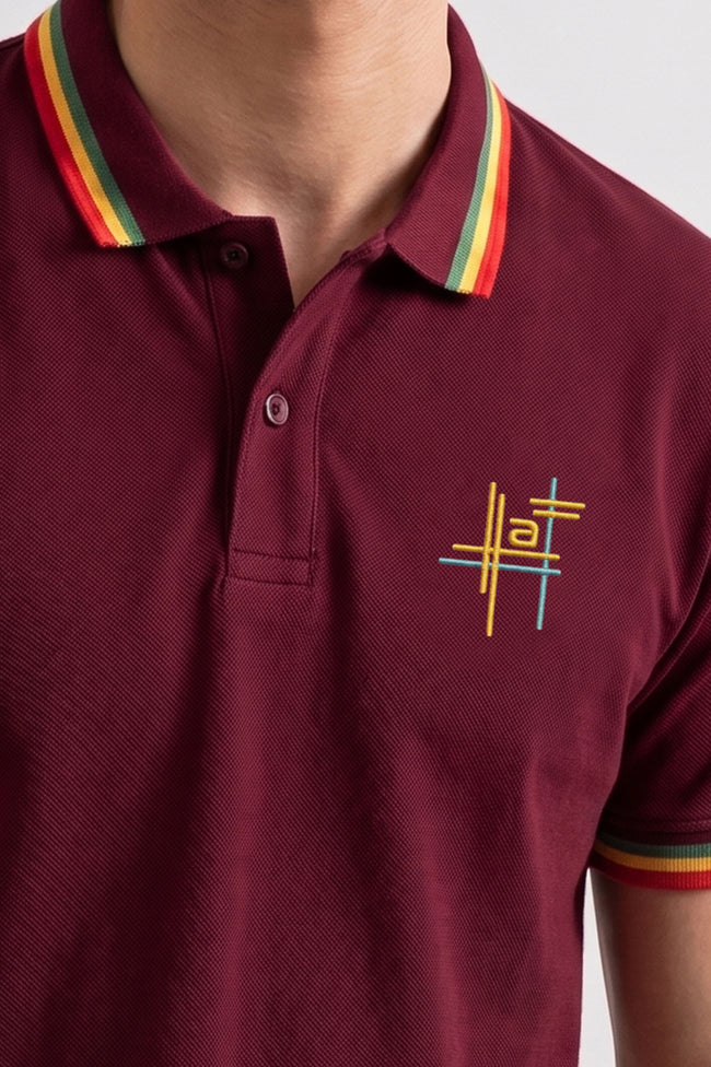 Alpine Men’s Maroon Cotton Polo Shirt - Signature Fit Main Image
