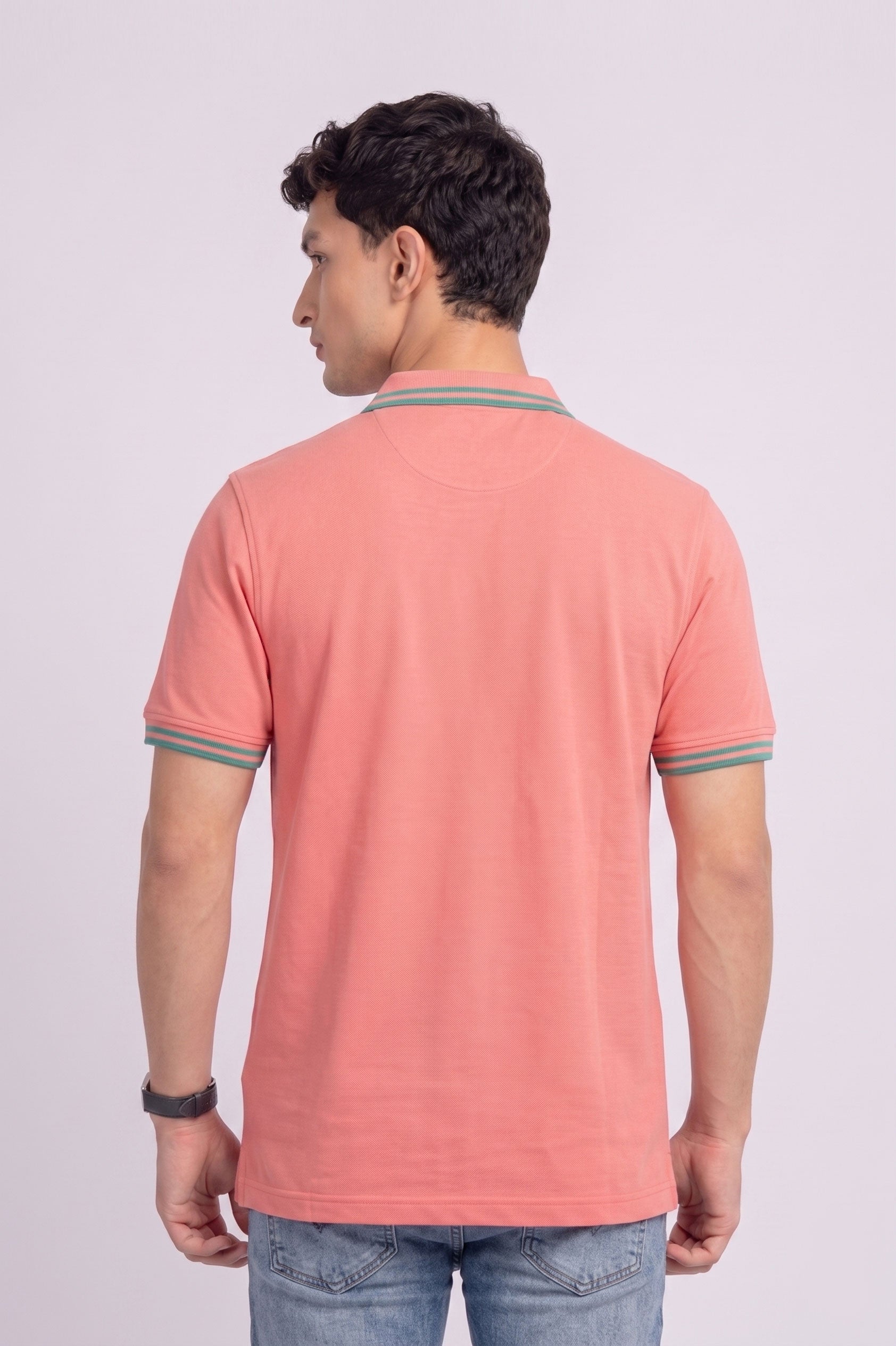Alpine Men’s Ash Rose Cotton Polo Shirt - Zip Edition