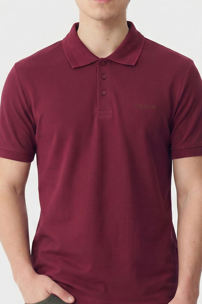 Alpine Men’s Maroon Essential Polo Shirt Main Image