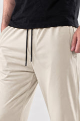 Alpine Men’s Cream White Imported Square Mesh  Lycra Trouser