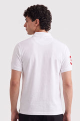 Alpine Men’s White Cotton Polo – Royal Rider Edition