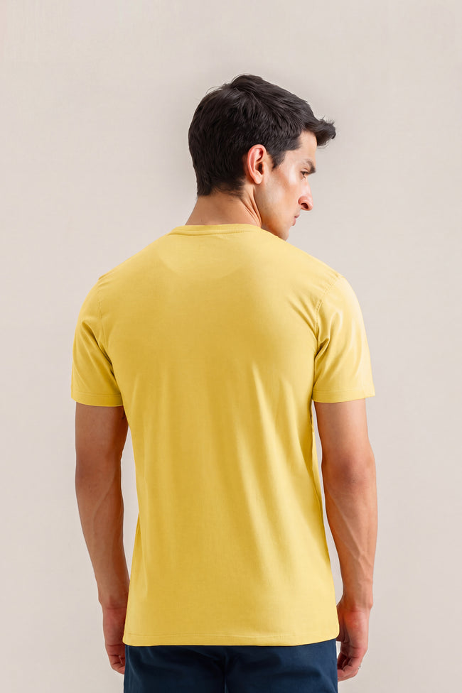 Alpine Soundwave Graphic T-Shirt Lemon – Premium Cotton Tee Main Image