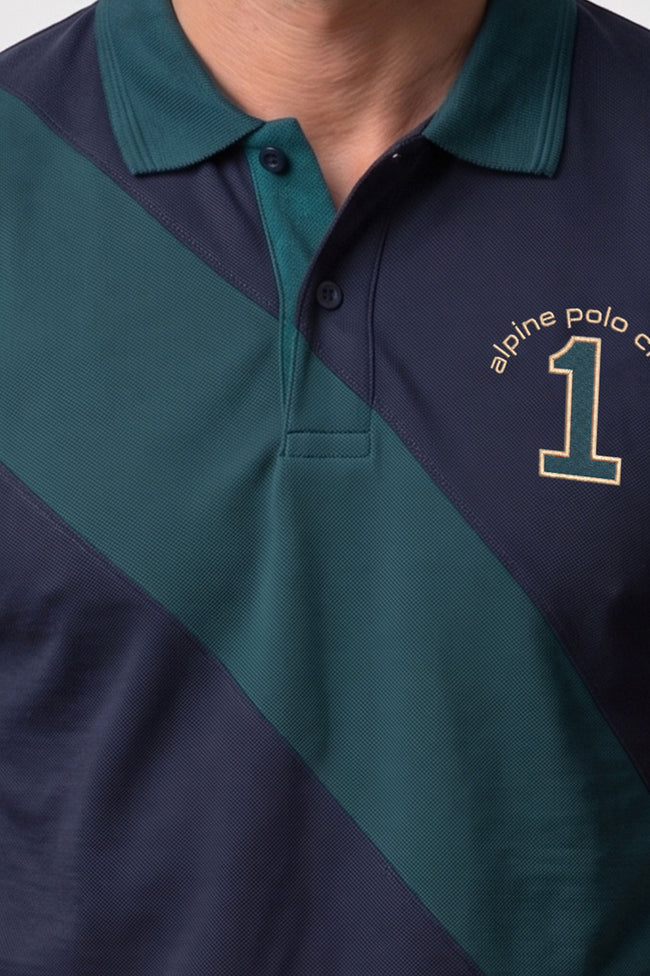 Alpine Men’s Navy Blue Cotton Polo Shirt - Cross Edition Main Image