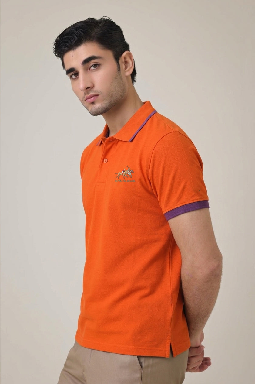 Alpine Men’s - Orange Cotton Polo Shirt