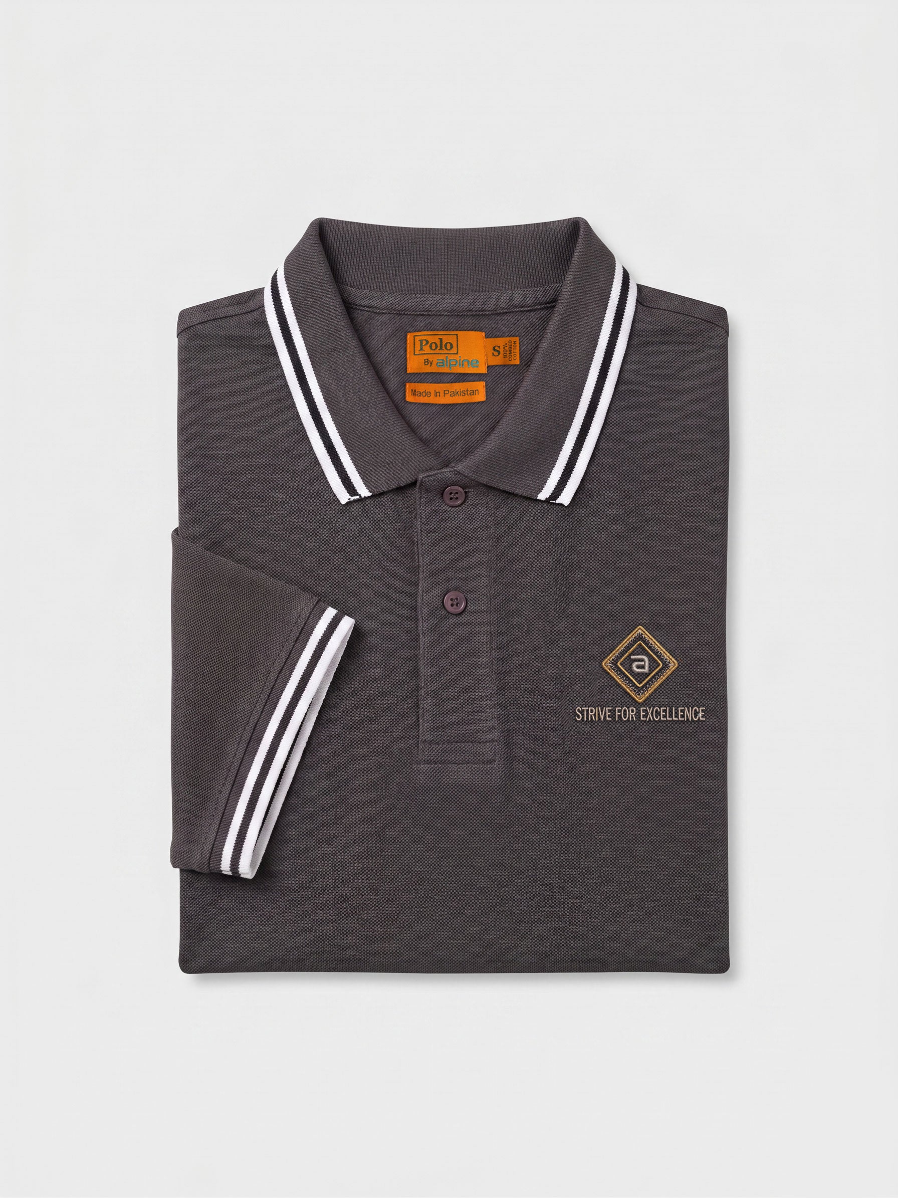 Alpine Men’s Charcoal Grey Cotton Polo Shirt - Limited Edition