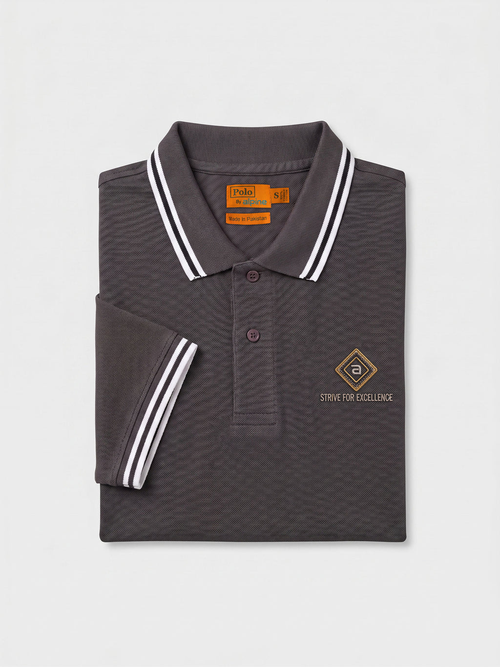 Alpine Men’s Charcoal Grey Cotton Polo Shirt - Limited Edition