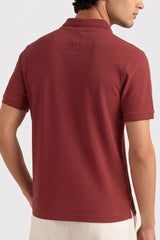 Alpine Men’s Premium Zip Polo – Maroon