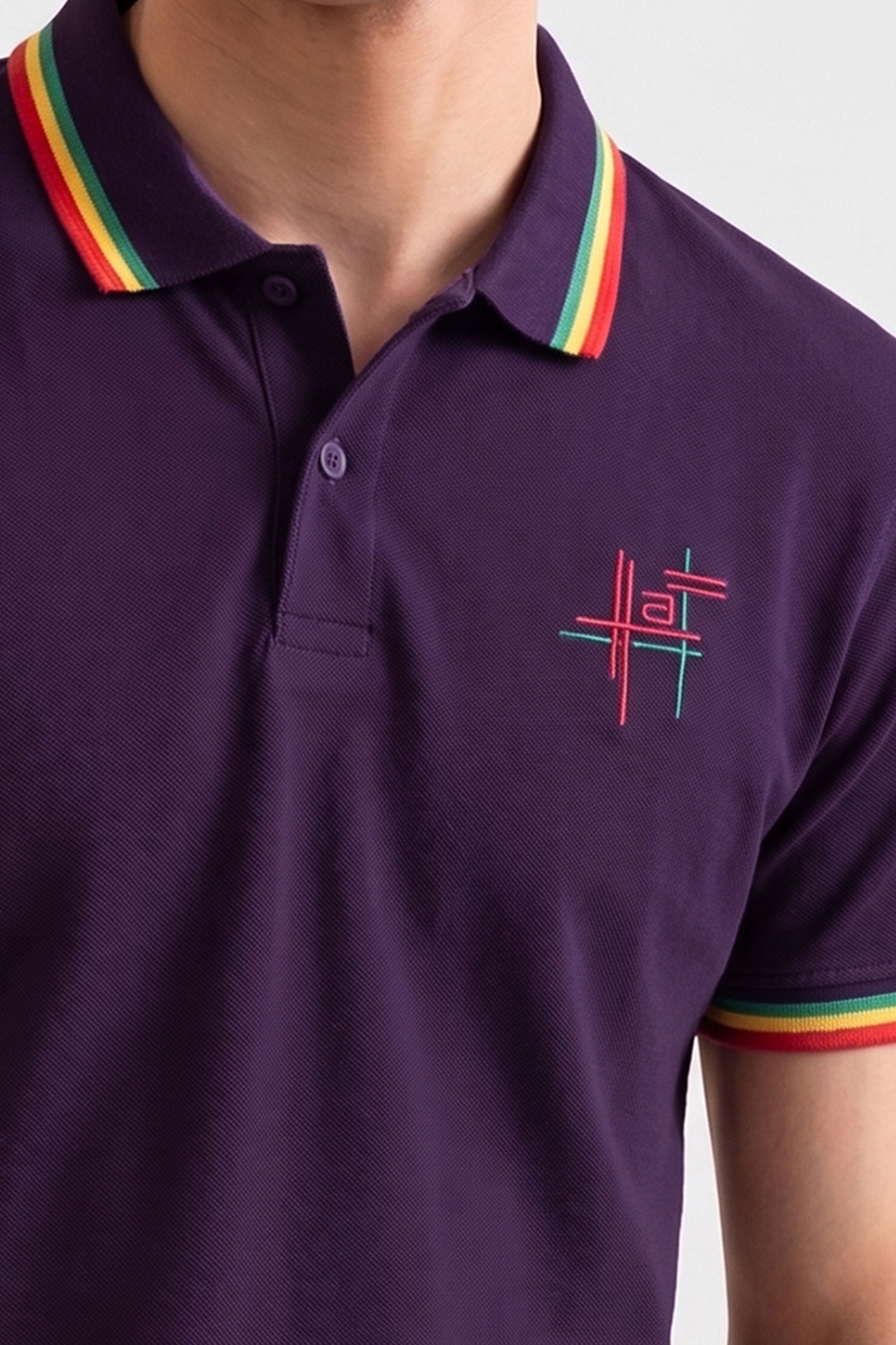 Alpine Men’s Purple Cotton Polo Shirt - Signature Fit