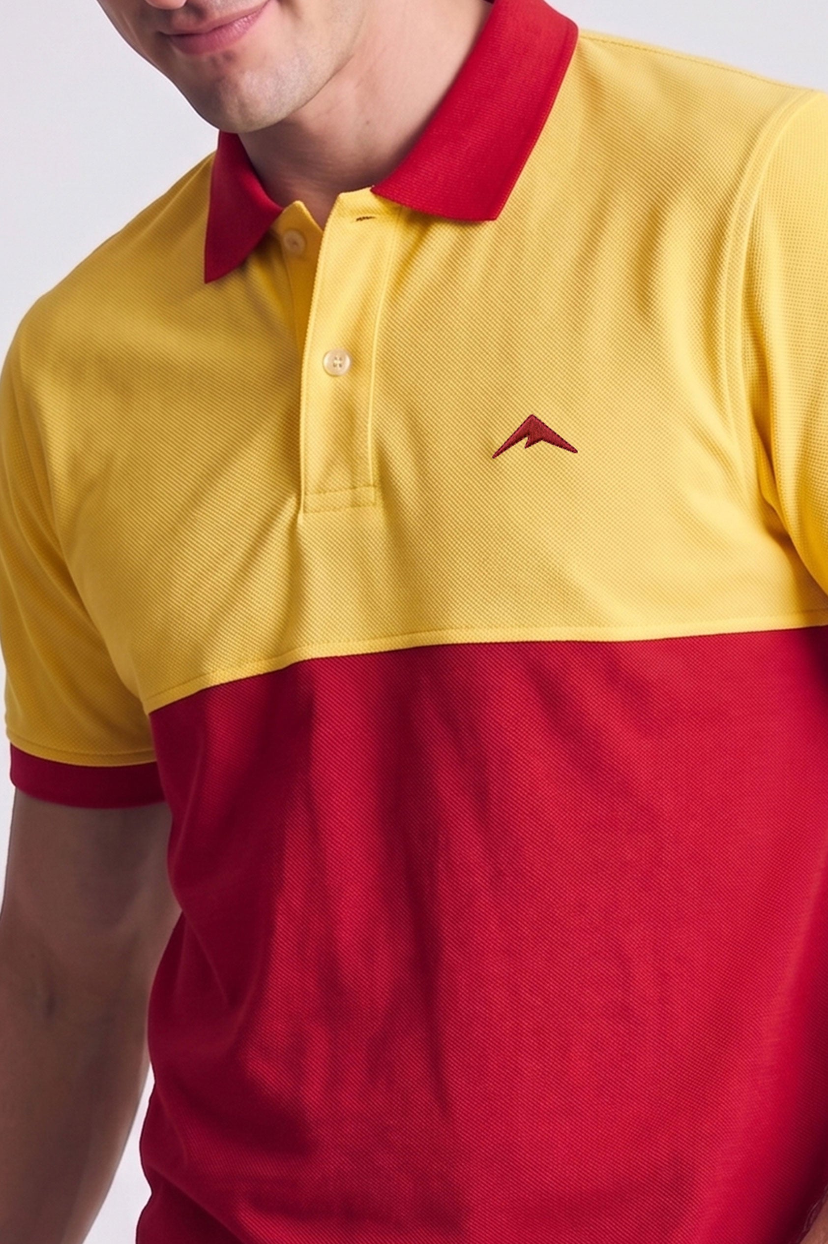 Alpine Men’s Red Cotton Polo Shirt - Dual Tone Edition