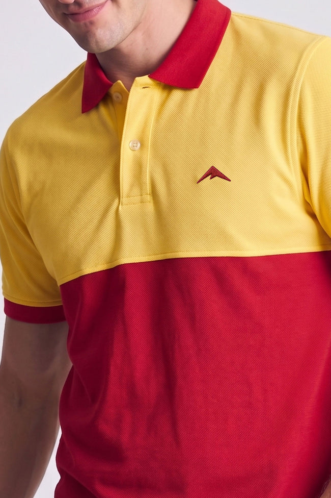 Alpine Men’s Red Cotton Polo Shirt - Dual Tone Edition Main Image