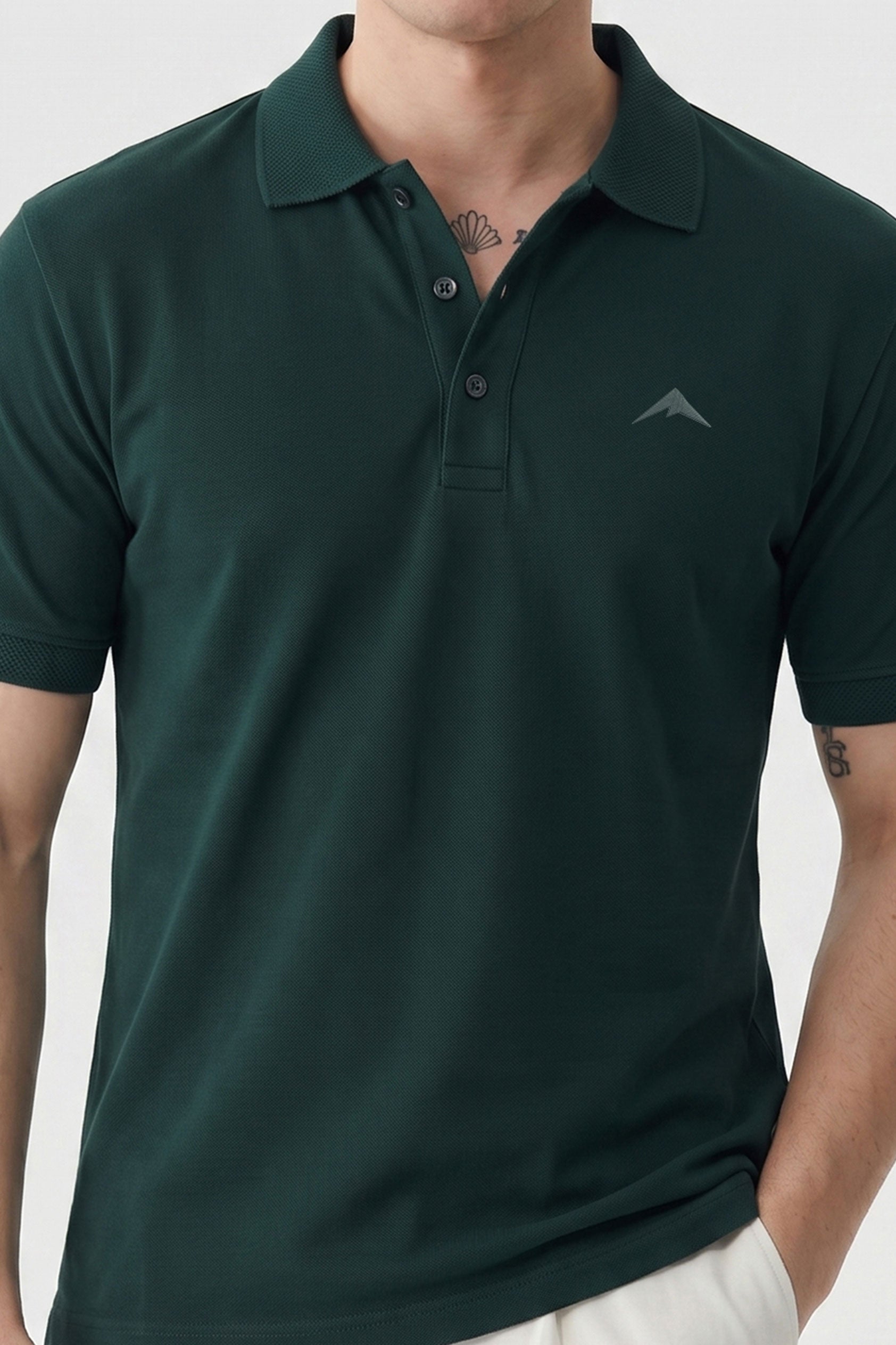 Alpine Men’s Dark Green Polo – Elite Minimal Series