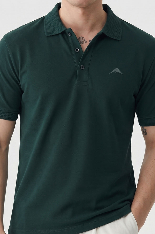Alpine Men’s Dark Green Polo – Elite Minimal Series Main Image