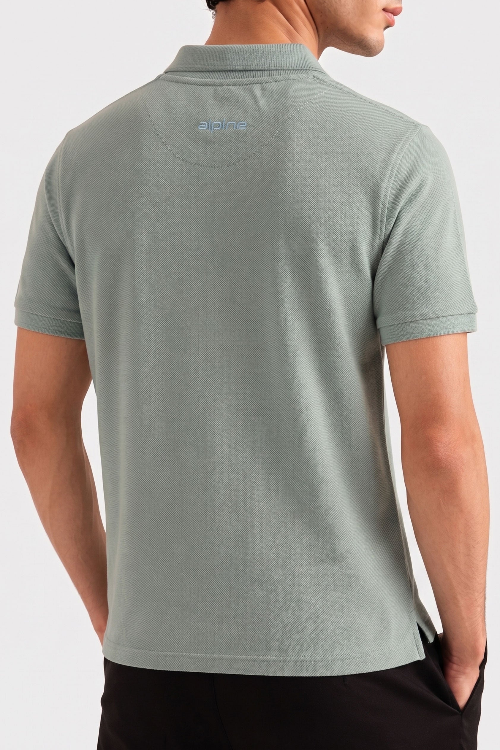 Alpine Men’s Premium Zip Polo – Hunter Green
