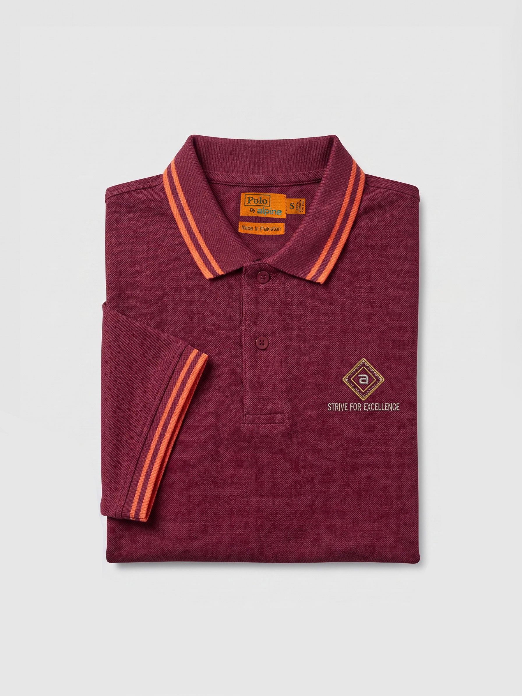 Alpine Men’s Maroon Cotton Polo Shirt - Limited Edition