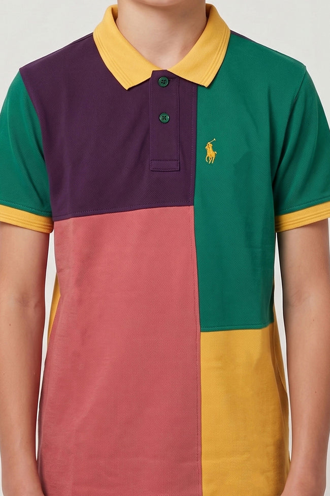 Alpine Kids Classic Polo Shirt Ash Rose – Block Edition Main Image
