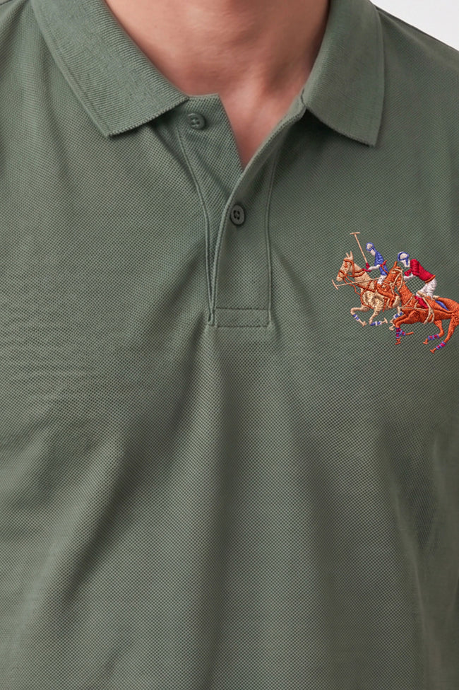 Alpine Men’s Light Green Cotton Polo Shirt - Pro Sport Edition Main Image
