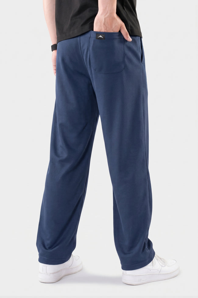 Alpine Textured Men’s Trousers Navy Blue - Straight Fit Main Image