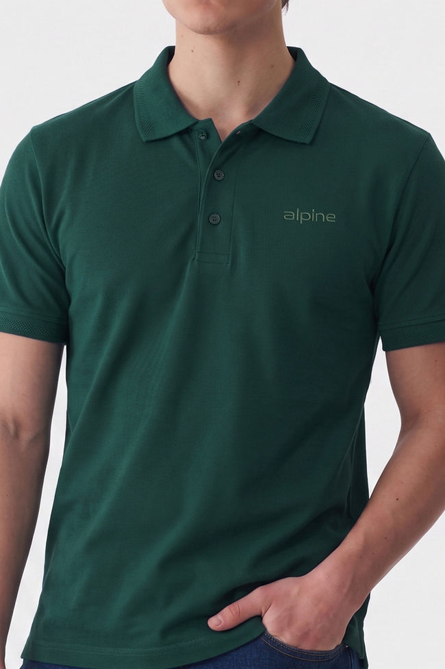 Alpine Men’s Dark Green Essential Polo Shirt Main Image