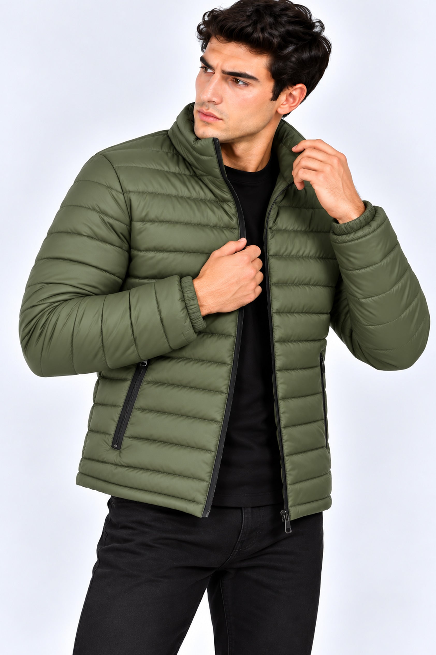 Alpine Men’s Puffer Jacket Grey Olive