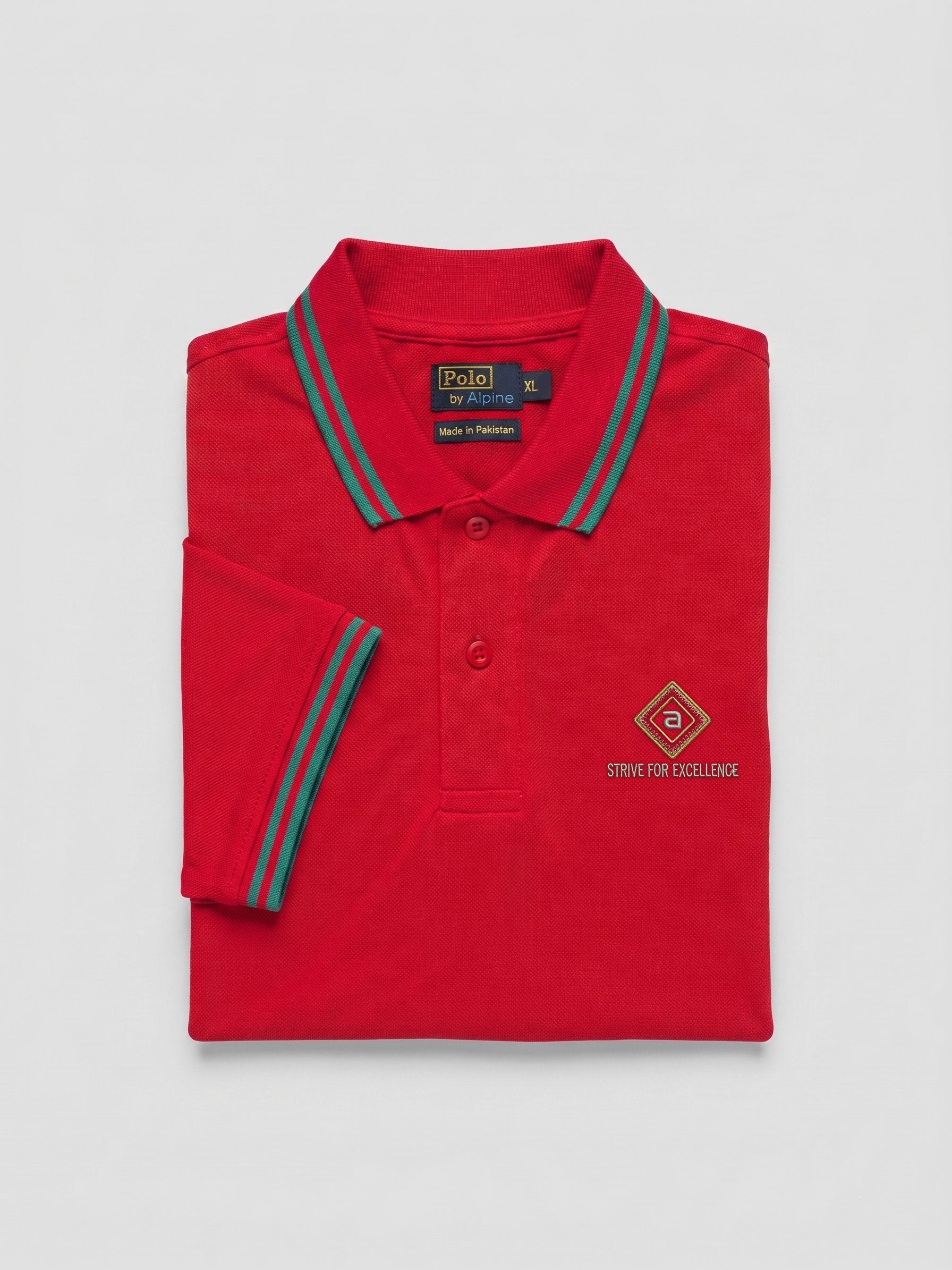 Alpine Men’s Red Cotton Polo Shirt - Limited Edition