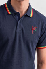Alpine Men’s Navy Blue Cotton Polo Shirt - Signature Fit
