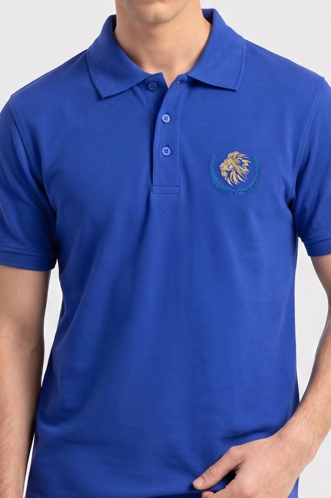 Alpine Men’s Royal Blue Polo – Royal Lion Edition Main Image