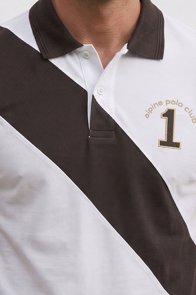 Alpine Men’s White Cotton Polo Shirt - Cross Edition Main Image