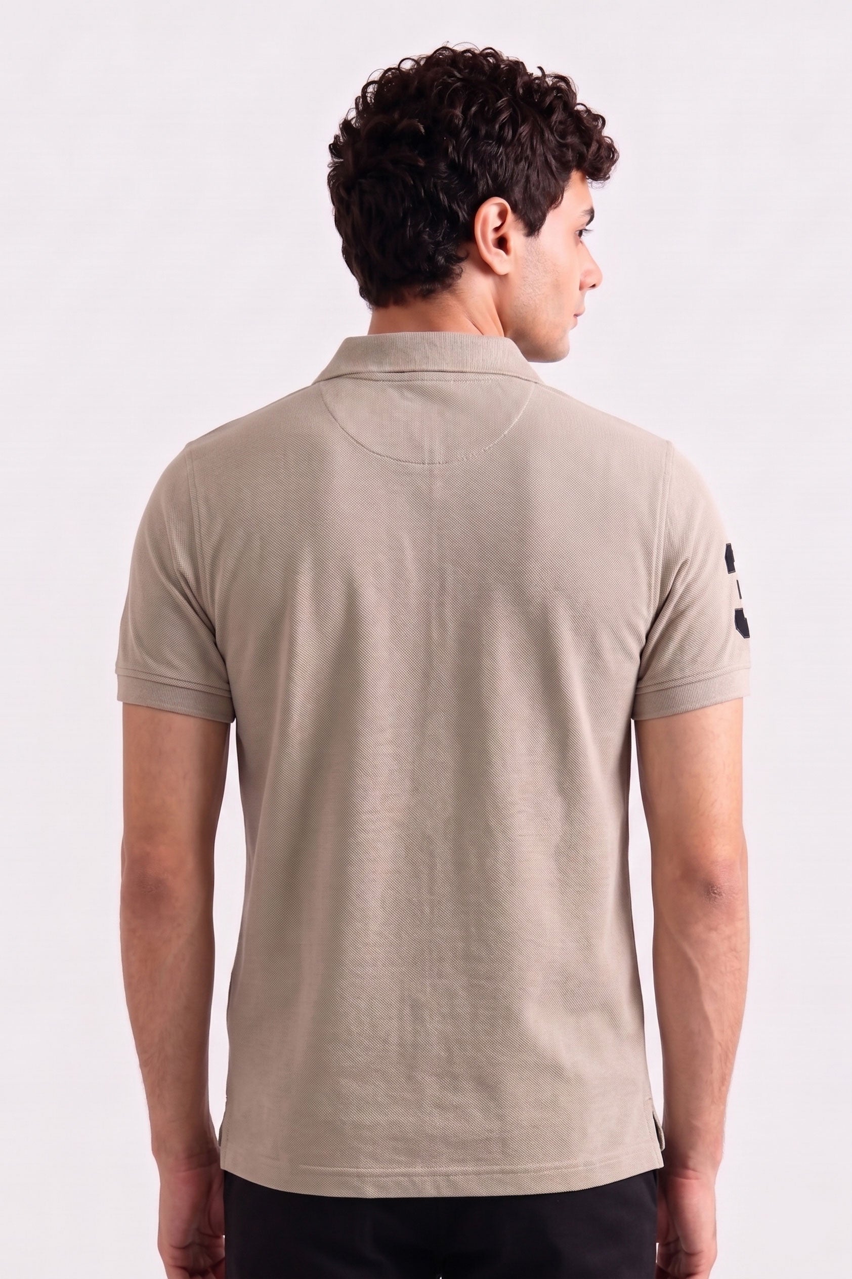 Alpine Men’s Sand Cotton Polo – Royal Rider Edition