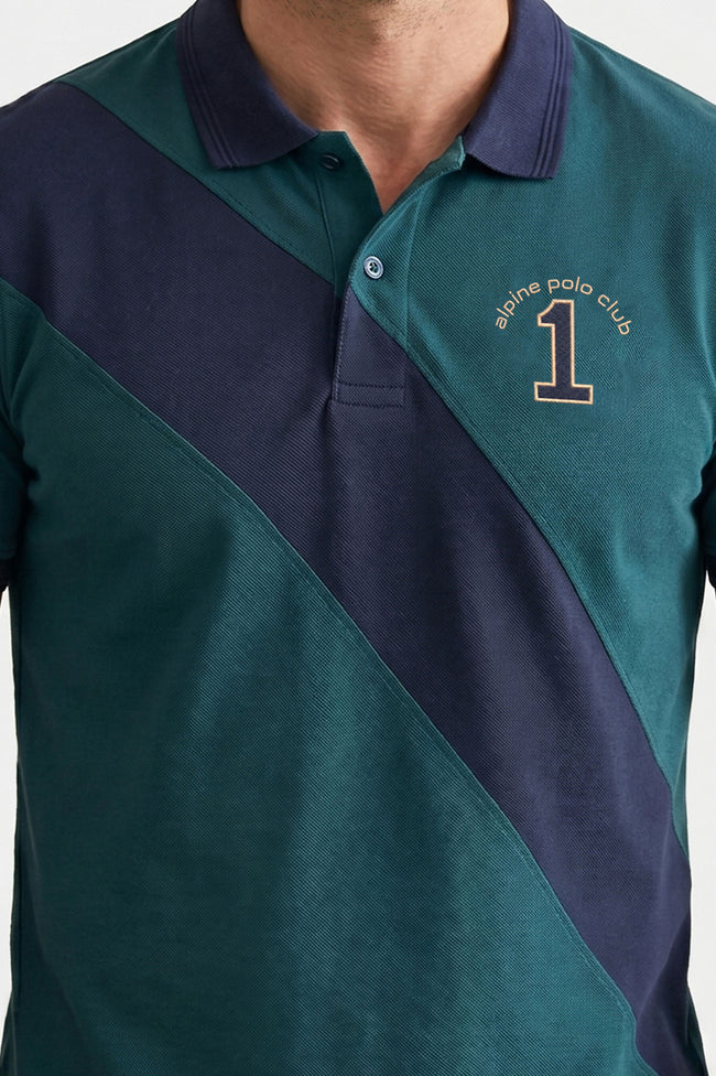 Alpine Men’s Dark Green Cotton Polo Shirt - Cross Edition Main Image