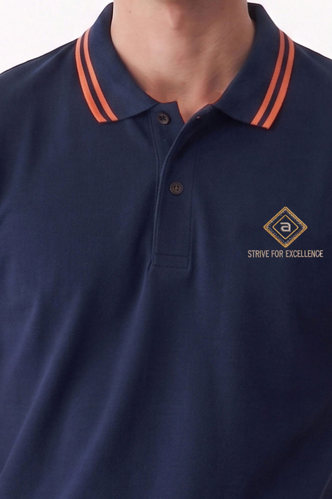 Alpine Men’s Navy Blue Cotton Polo Shirt - Limited Edition Main Image