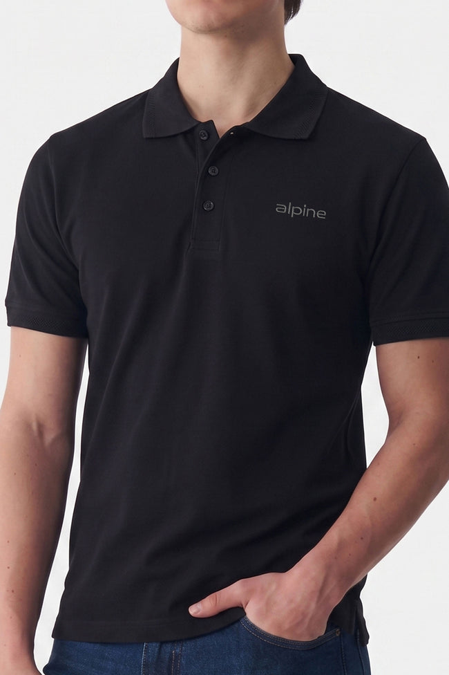 Alpine Men’s Black Essential Polo Shirt Main Image