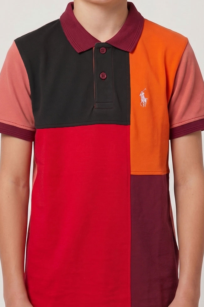 Alpine Kids Classic Polo Shirt Red – Block Edition Main Image