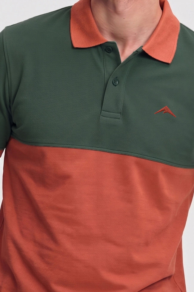 Alpine Men’s Mustard Cotton Polo Shirt - Dual Tone Edition Main Image