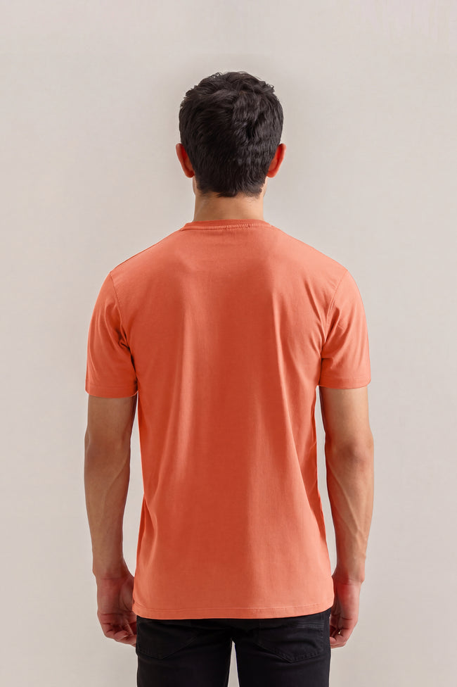 Alpine Soundwave Graphic T-Shirt Peach – Premium Cotton Tee Main Image