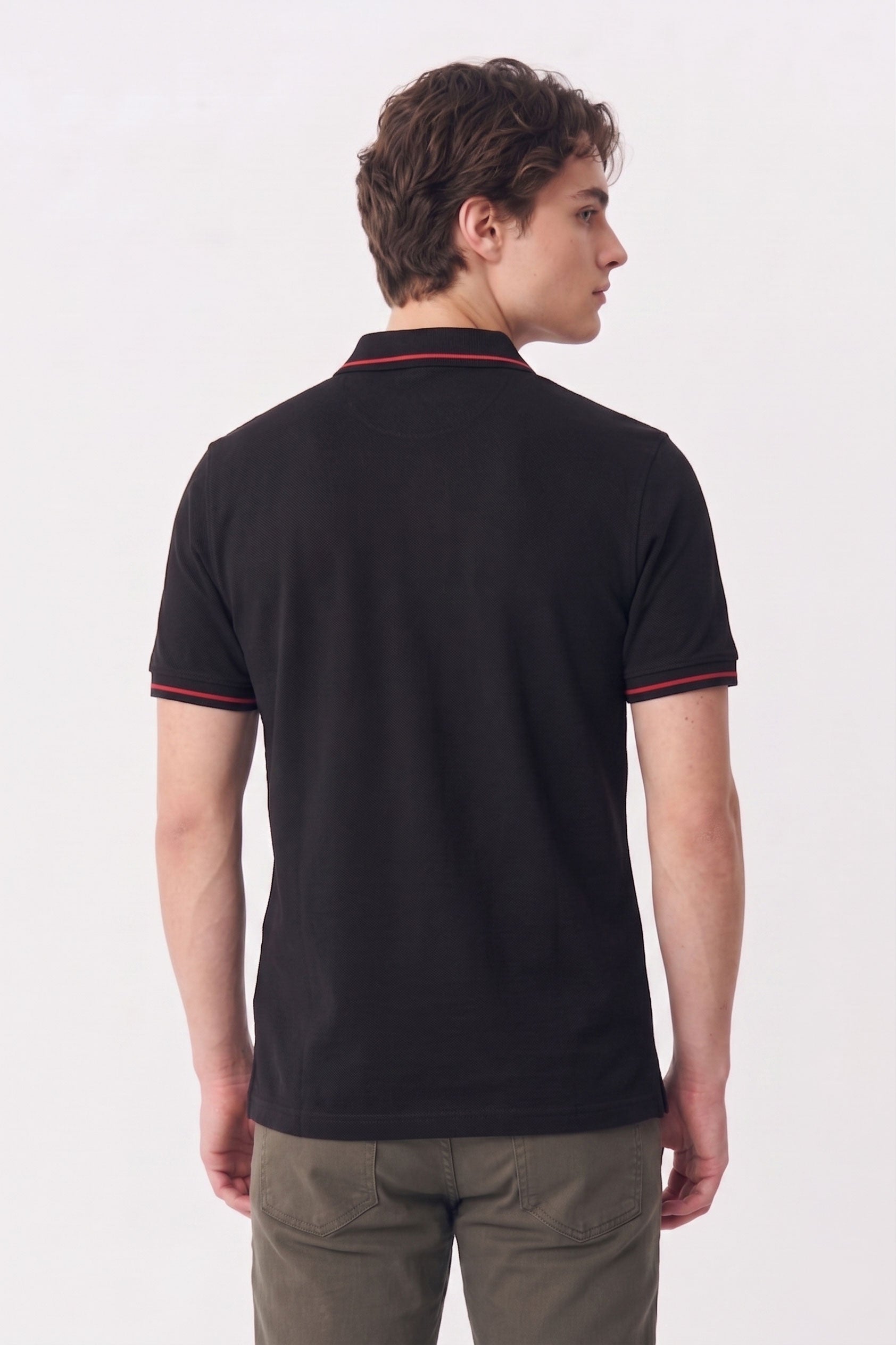 Alpine Men’s Black Cotton Polo Shirt - Premium Edition