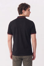Alpine Men’s Black Cotton Polo Shirt - Premium Edition