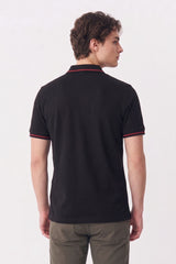 Alpine Men’s Black Cotton Polo Shirt - Premium Edition