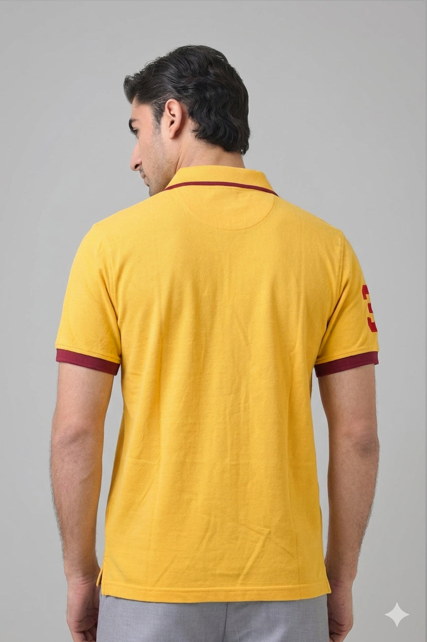 Alpine Men’s - Yellow Cotton Polo Shirt