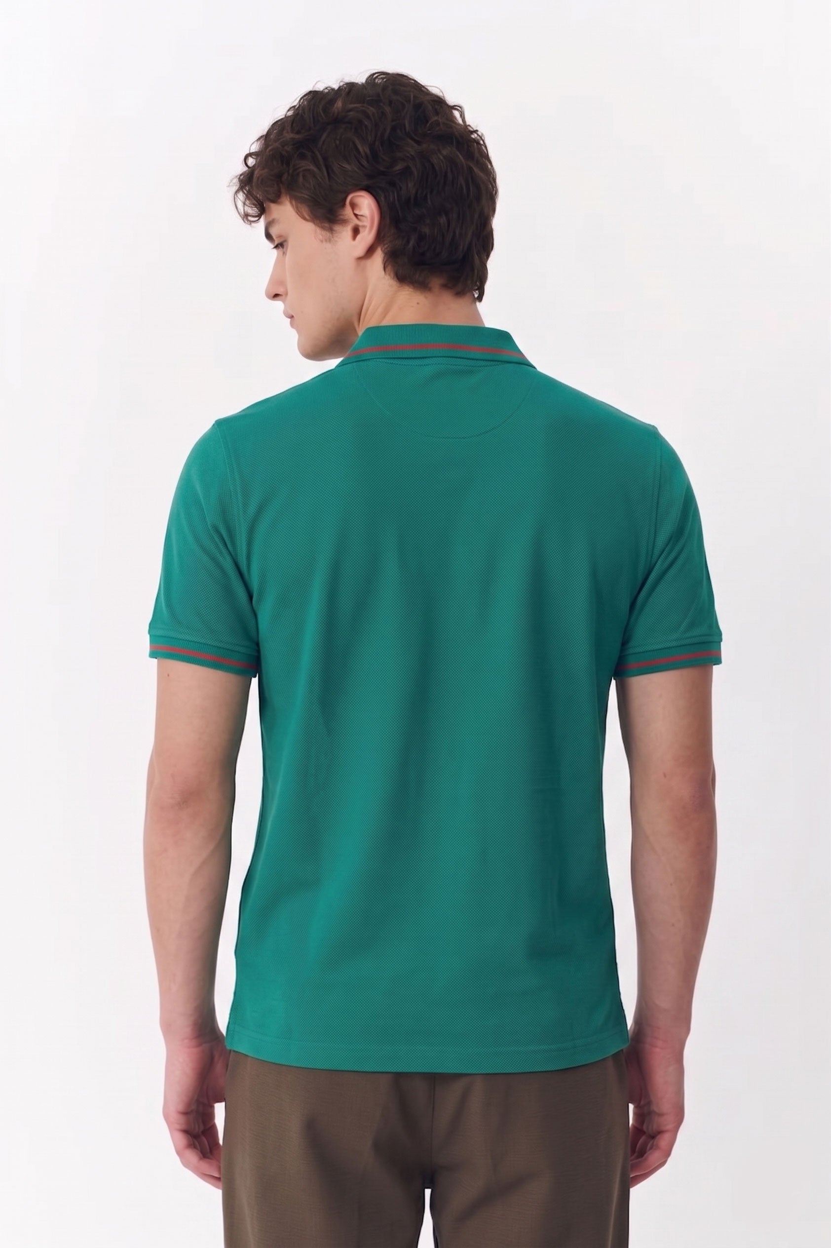 Alpine Men’s Green Cotton Polo Shirt - Premium Edition